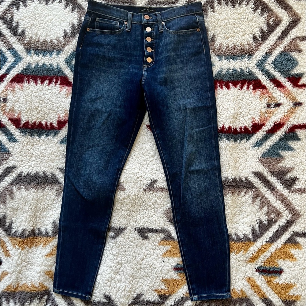 Banana Republic Womens High Rise Skinny Jeans Premium Denim Medium Wash Size 27